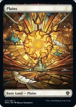 Plains 277/281 Non-Foil Full Art Land Dominaria United, MTG, Near Mint Condition - Image 1