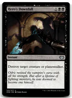MTG Hero's Downfall U Innistrad: Crimson Vow 120 LP - Image 1