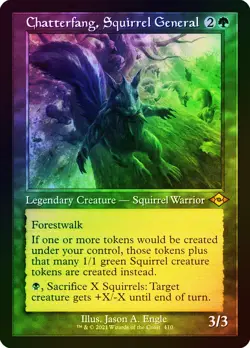 MTG FOIL ETCHED Chatterfang, Squirrel General Retro - Modern Horizons 2 #410 - Image 1
