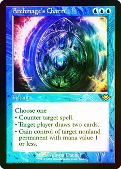 MTG FOIL ETCHED Archmage's Charm Retro - Modern Horizons #007 - Image 1