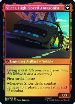 MTG FOIL Slicer, Hired Muscle // Slicer, High-Speed Antagonist - Transformers - Image 2