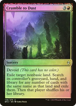 MTG FOIL Crumble to Dust - Battle for Zendikar #128 - Image 1