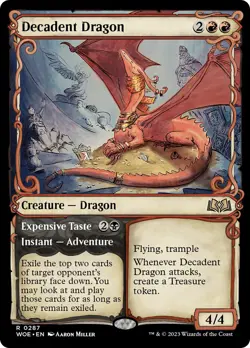 MTG Decadent Dragon // Expensive Taste Showcase - Wilds of Eldraine #287 - Image 1