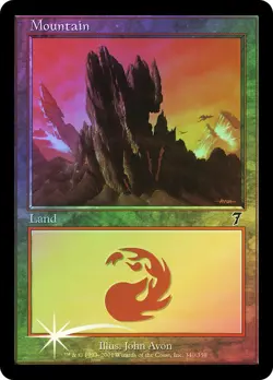 MTG FOIL Mountain - 7th Edition #340 - Image 1