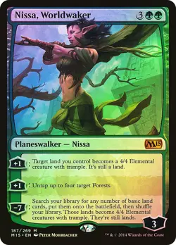 MTG FOIL Nissa, Worldwaker - Magic 2015 #187 - Image 1