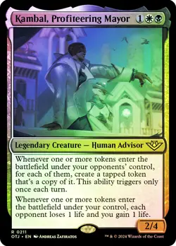 MTG FOIL Kambal, Profiteering Mayor - Outlaws of Thunder Junction #211 - Image 1