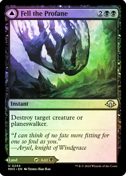 MTG FOIL Fell the Profane // Fell Mire - Modern Horizons 3 #244 - Image 1