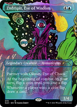 MTG FOIL Zndrsplt, Eye of Wisdom Borderless Reversible - Secret Lair Drop #379 - Image 1