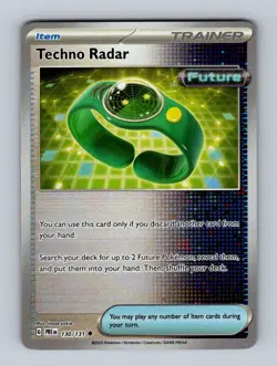 TECHNO RADAR 130/131 PRISMATIC EVOLUTIONS POKEMON (POKE BALL HOLO, NM) - Image 1