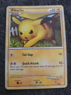 Pikachu (#16) 16/30 Common HGSS Trainer Kit: Gyarados & Raichu Pokemon NM - Image 1