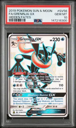 2019 POKEMON SUN & MOON HIDDEN FATES #SV56 FULL ART/GRENINJA GX PSA 10 - Image 1