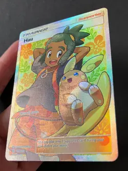Hau 144/145 Guardians Rising SM FULL ART Trainer ULTRA RARE HOLO Pokemon Card NM - Image 4