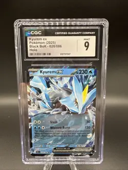 CGC 9 Kyurem ex 028/086 Black Bolt Pokemon Card Holo Mint - Image 1