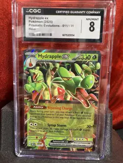2025 Pokemon Hydrapple ex 011/131 CGC 8 NM Prismatic Evolutions Holo - Image 1