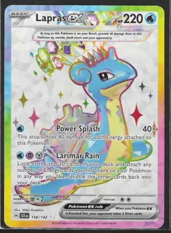 Lapras ex #158/142 Pokemon SV07: Stellar Crown Ultra Rare Near Mint - Image 1