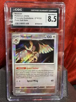 2025 Pokemon Noctowl 078/131 CGC 8.5 NM/Mint+ Poke Ball - Image 1