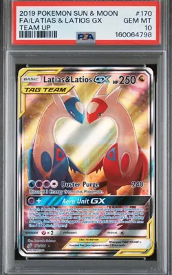 Pokemon 2019 Latias & Latios GX 170/181 Alt Art Team Up GEM MINT PSA 10 New Cert - Image 1