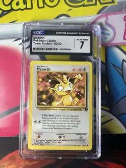 Pokemon TCG Meowth Team Rocket 62/82 Regular Common Unlimited CGC 7 - Image 1