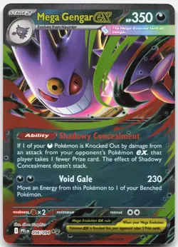 Mega Gengar ex 056/094 Double Rare Phantasmal Flames Pokemon Holo Near Mint - Image 1