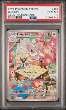 2024 POKEMON TEF EN-TEMPORAL FORCES ILLUSTRATION RARE #183 CINCCINO PSA 10 - Image 1