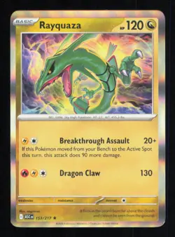 RAYQUAZA 153/217 HOLO ASCENDED HEROES POKEMON NEAR MINT - Image 1