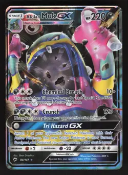 Alolan Muk GX 84/147 Pokemon TCG SM - Burning Shadows NM - Image 1