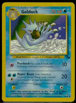 1999 Pokemon TCG Fossil Golduck LP - Image 1