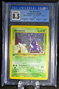CGC 8.5 Heracross 1st Edition 6/111 Neo Genesis Holo 2000 Pokemon Card Graded - Image 1