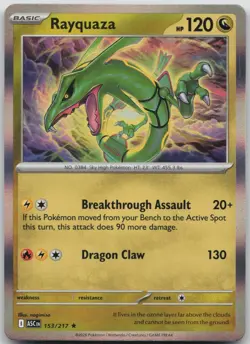 Rayquaza 153/217 Rare Ascended Heroes Pokemon Holo Near Mint - Image 1
