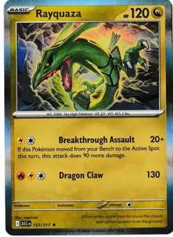 Rayquaza 153/217 Rare Ascended Heroes Pokemon Holo Near Mint - Image 1