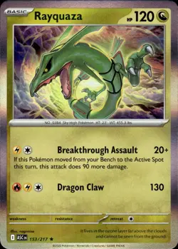 Rayquaza 153/217 Rare Ascended Heroes Pokemon Holo Near Mint - Image 1