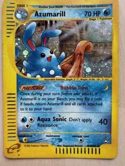 Pokemon TCG Azumarill Aquapolis Holo Rare H04/H32 70 HP ENG 2002 - Image 1