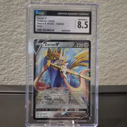 Pokemon Zacian V 138/202 Swsh01 Sword & Shield Ultra Rare Holo CGC 8.5 - Image 1