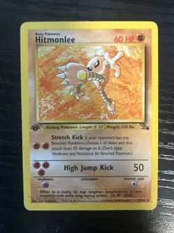 Pokemon TCG 1st Edition Hitmonlee 22/62 Fossil Set Non Holo Rare VTG WOTC MP - Image 1