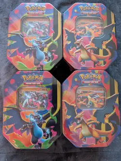 Pokemon TCG Mega Charizard Ex Tin Set of 2 x2 (4 Tins Total, 2 Of Each) Sealed - Image 1