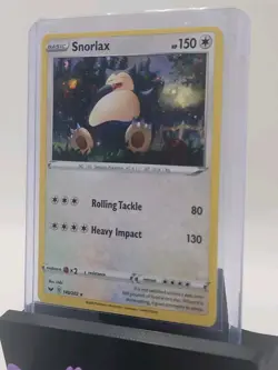 2020 Pokemon TCG Sword & Shield Snorlax Holo 140/202 Cosmos Holo Rare Card LP - Image 3