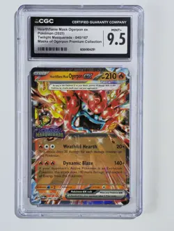 HEARTHFLAME MASK OGERPON EX 040/167 TWILIGHT MASQUERADE POKEMON CGC MINT+ 9.5 - Image 1