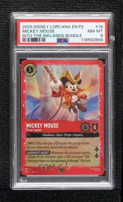 2024-Current Disney Lorcana - P2 Promos Foil Mickey Mouse Pirate Captain #18/P2 - Image 1
