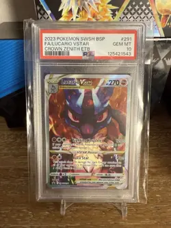 PSA 10 LUCARIO VSTAR SWSH291 2023 POKEMON SWORD & SHIELD CROWN ZENITH ETB PROMO - Image 1