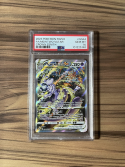 2023 POKEMON SWORD & SHIELD CROWN ZENITH #GG44 FULL ART/MEWTWO VSTAR PSA 10 - Image 1
