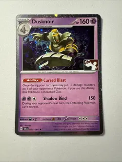 Play Pokemon Prize Pack Series 7 Shrouded Fable Cosmo Holo 020/064 Dusknoir Mint - Image 1