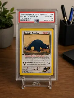 The Pokemon Company PSA 10 1st Edition 2000 Gym Heroes Rocket's Snorlax 33/132 - Image 1