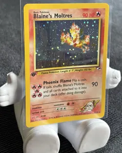 2000 Pokemon Gym Heroes 1st Edition Blaine’s Moltres Holo #1/132 - CLEAN - Image 1