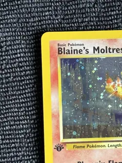 2000 Pokemon Gym Heroes 1st Edition Blaine’s Moltres Holo #1/132 - CLEAN - Image 3