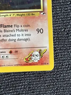 2000 Pokemon Gym Heroes 1st Edition Blaine’s Moltres Holo #1/132 - CLEAN - Image 5