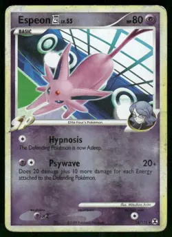 2009 Espeon E4 18/111 Rare Reverse Holo HP Rising Rivals Pokemon - Image 1