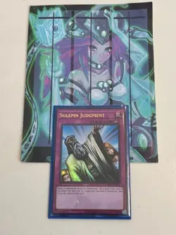 Yugioh 1x Solemn Judgment Ultra Rare MRD-EN127 Metal Raiders 25th Anniversary NM - Image 1