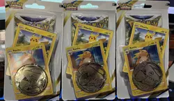 Pokemon TCG Brilliant Stars Pikachu & Raichu Checkout Lane Blister Lot Of 3 New - Image 1