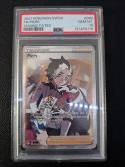 Pokemon TCG Piers 069/072 Shining Fates Full Art Holo Ultra Rare PSA 10 - Image 1