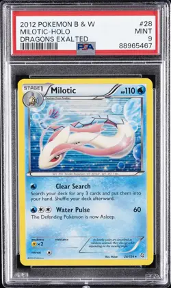 2012 POKEMON BLACK & WHITE DRAGONS EXALTED #28 MILOTIC-HOLO PSA 9 - Image 1